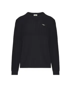AERONAUTICA  MILITARE Maglia Uomo MA1280 A-ET Maglione in Cotone Tricolori 08312 BLUE BLACK