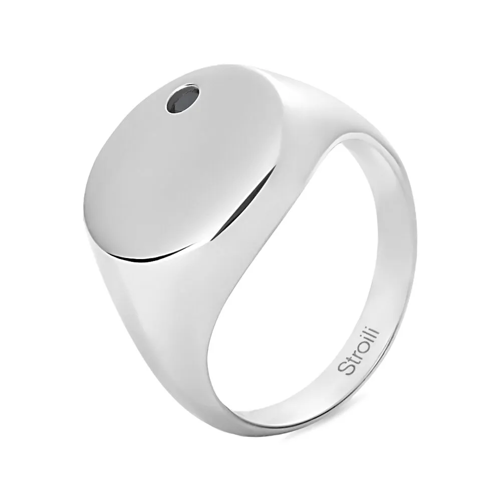 Anello Chevalier Gentleman Argento Rodiato 925/1000 Cubic Zirconia Nero 1674858