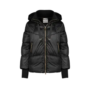 Censured women's down jacket with ribbed knit insert JWC010TNTT3 90 black