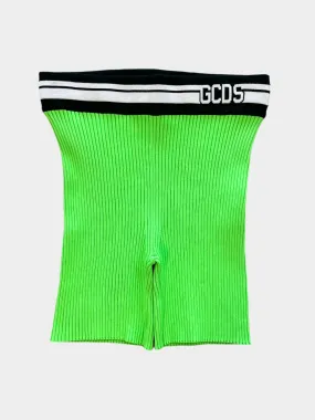 Green Fluo Ribbed Shorts