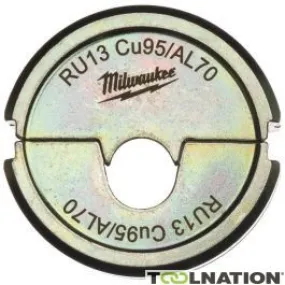 Milwaukee Accessori 4932459487 RU13 Cu95/AL70 Ganascia di crimpatura 95/70mm2 per pinze per cavi M18 HCCT 109/42