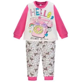 pigiama caldo cotone interlock 4276 per bambina ellepi 