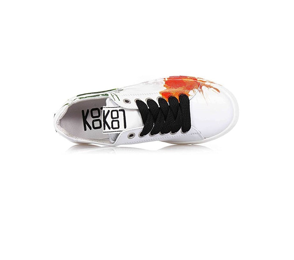 SNEAKERS PELLE STAMPA BANDIERA