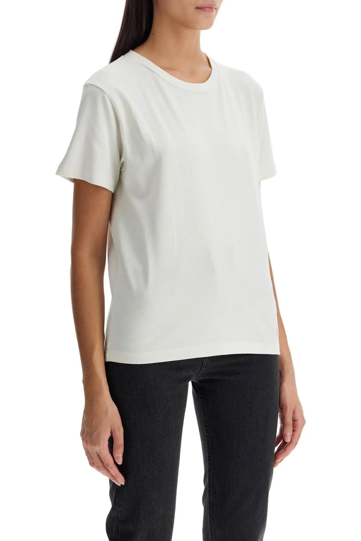 T-shirt girocollo in cotone e modal